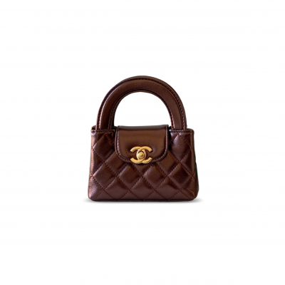 CHANEL KELLY NANO SHOPPING BAG AGED CALFSKIN AS3435 (12.5*8.3*4cm)
